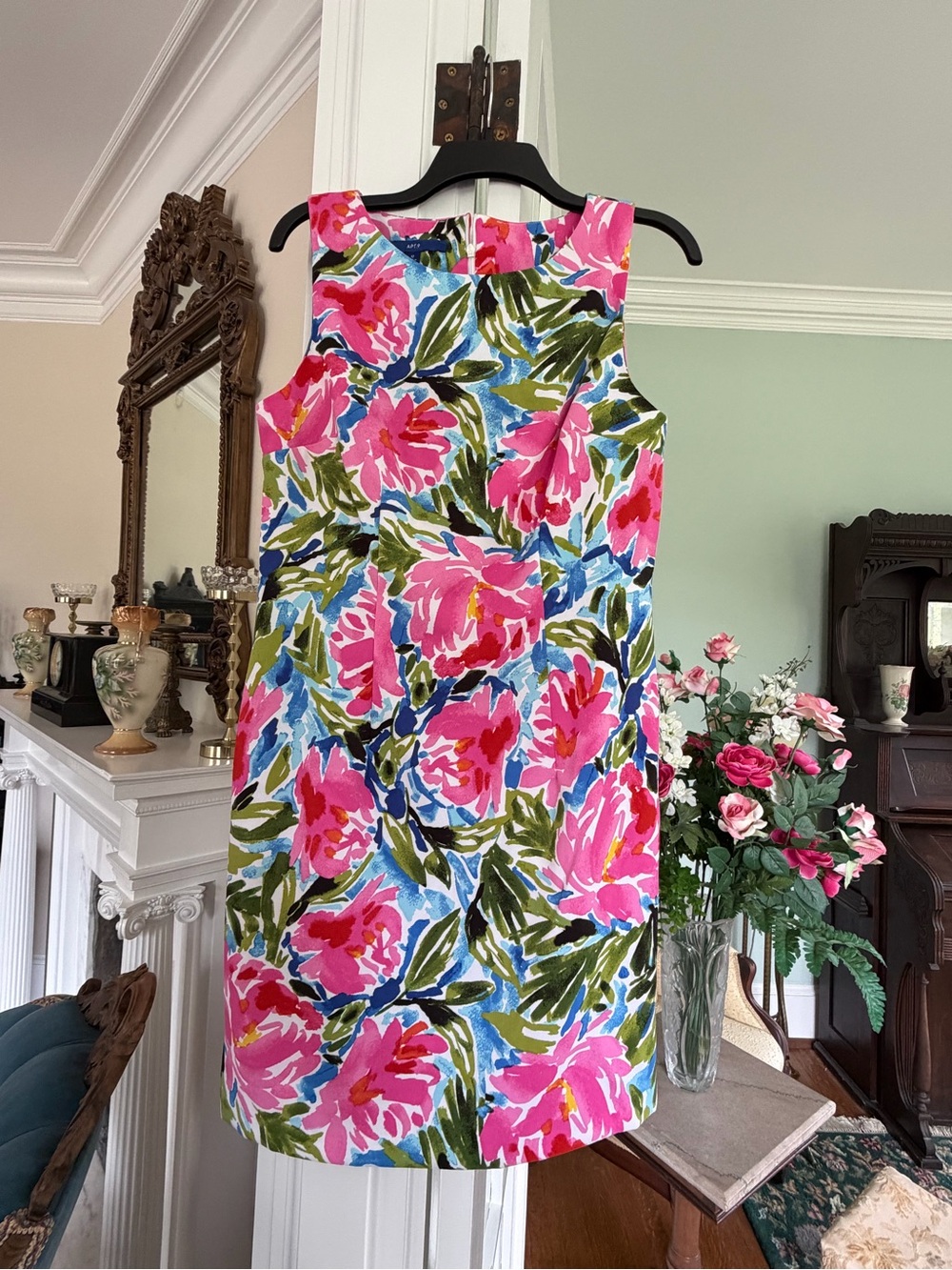 Apt. 9 Pink and Green Floral Shift Dress